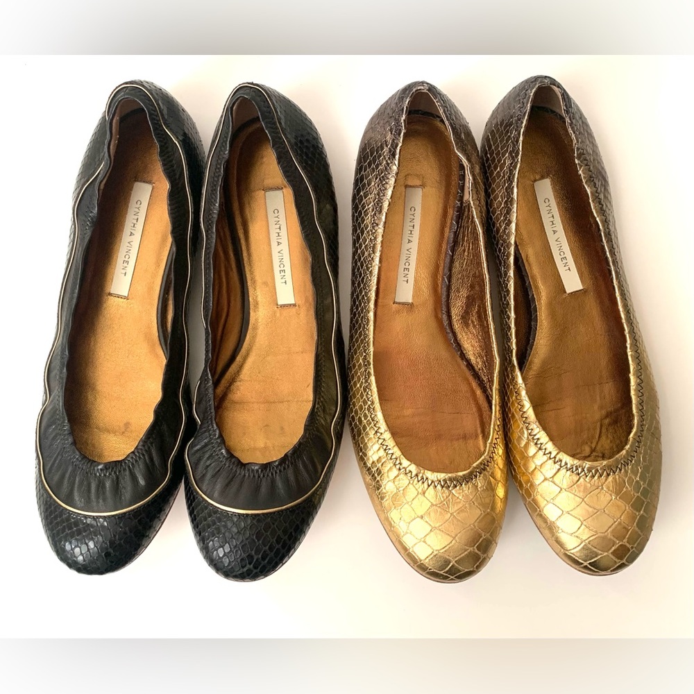 Two pairs of Cynthia Vincent Ballet Flats - Judy & Sara